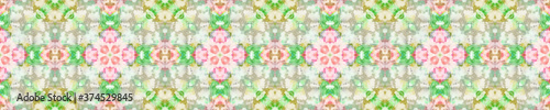 Ethnic Pattern. Seamless Tie Dye Ornament. Ikat Russia Print. Pink and Green Seamless Texture. Abstract Shibori Design. Ethnic CraftHand Made Pattern. © Tatsiana