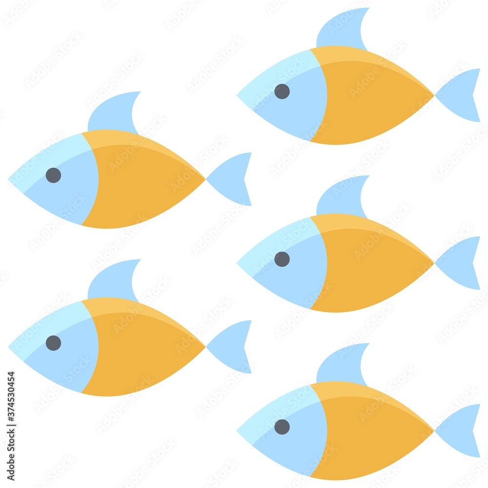 Naklejka premium School of Fish icon, Summer vacation related vector