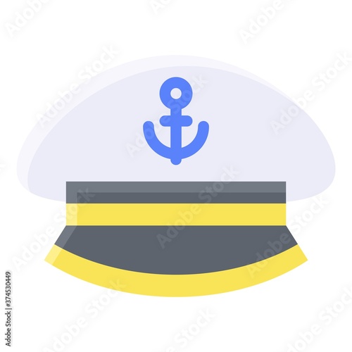 Peaked cap icon, Summer vacation related vector