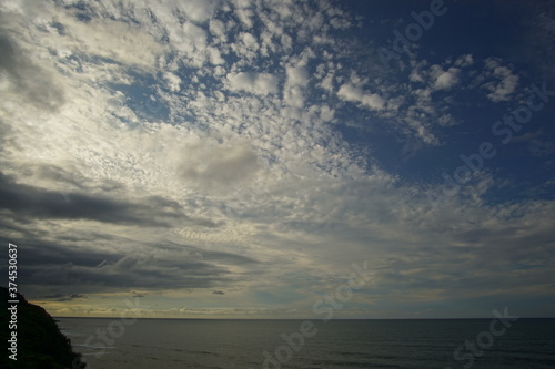 blue sea and cloudy sky over it. Blue Sea sky and Clouds © Hirotsugu