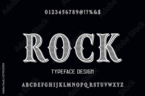 alphabet vintage font, white and red style background vector, typeface design