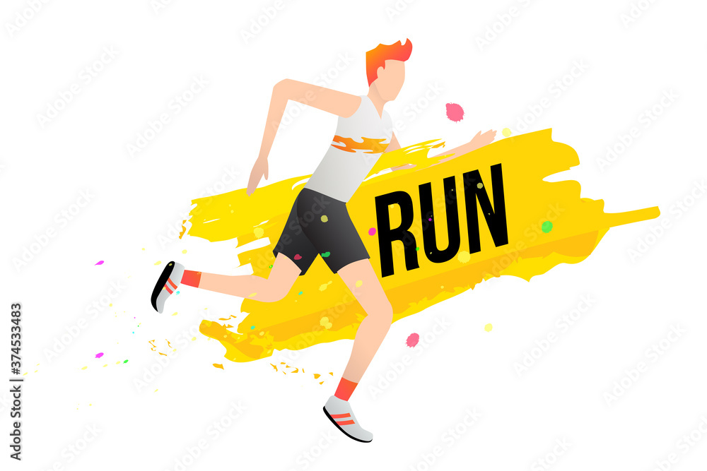 Vector illustration of runner in action. Sport concept Vector illustration of runner in action. Sport concept
