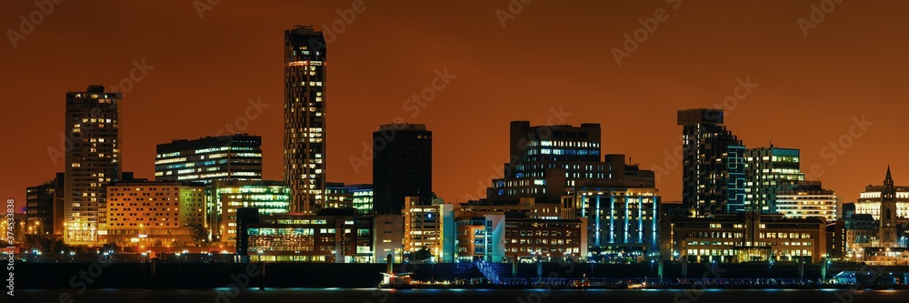 Liverpool skyline night