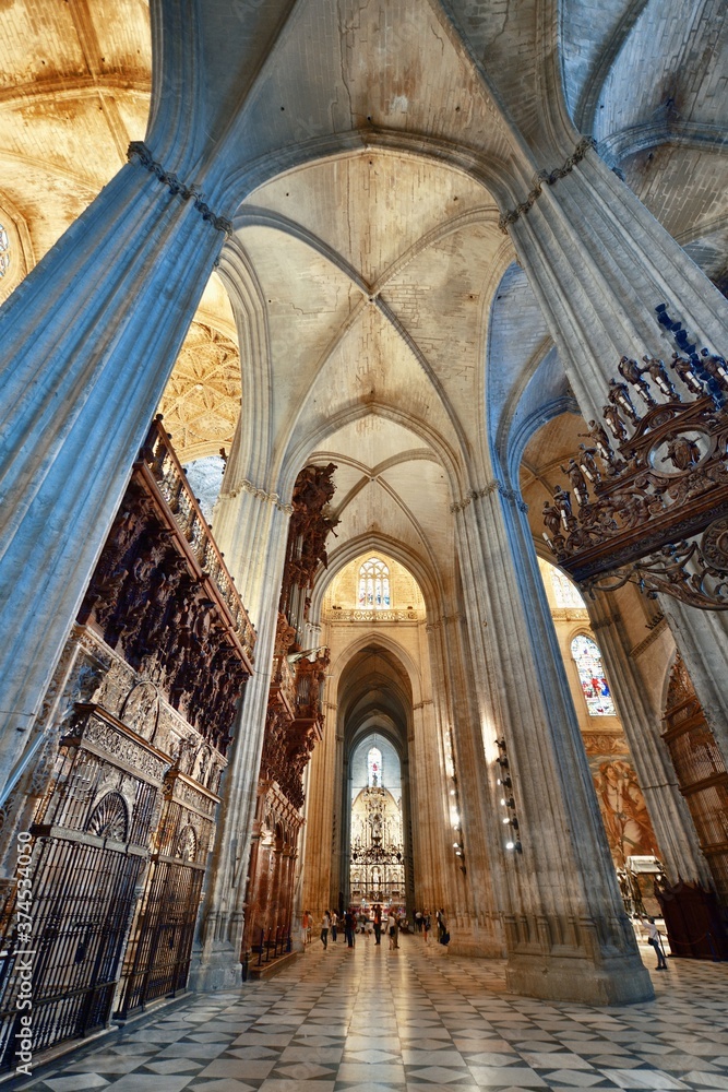 Seville Cathedral interior view