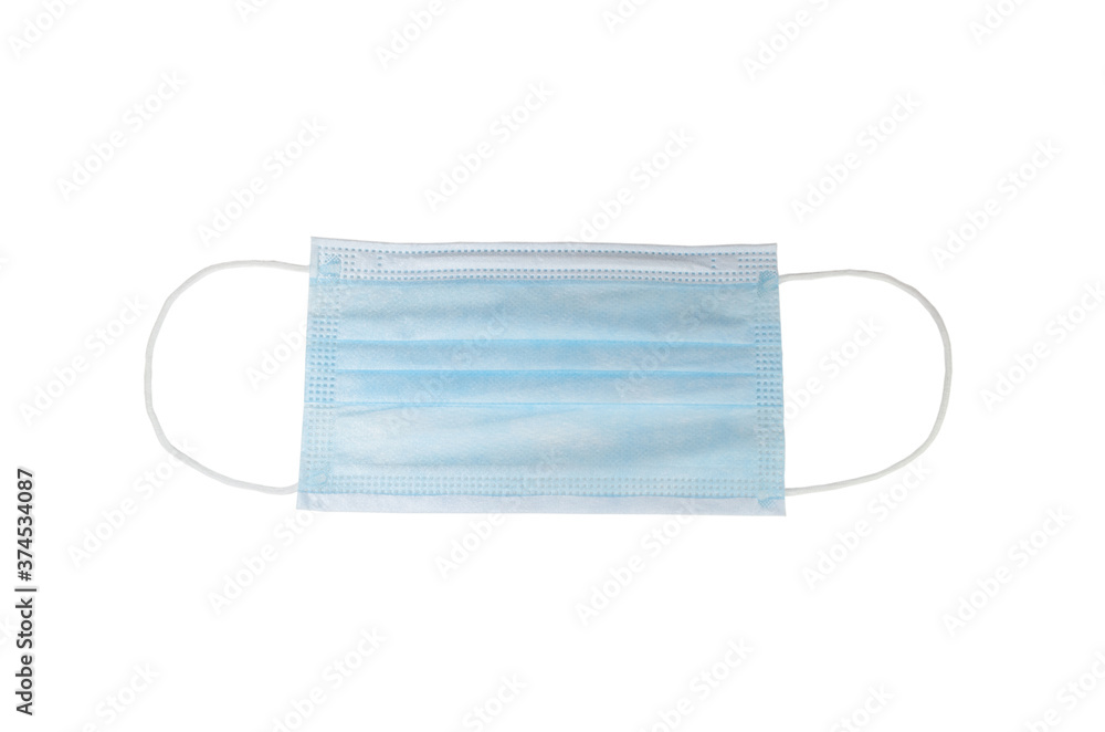 Surgical face mask for preventing allergy, pollution, dust, mold, flu, cold, germ, bacteria and coronavirus (COVID-19) spread (close up, isolated on white background) Surgical face mask for preventing allergy, pollution, dust, mold, flu, cold, germ, bacteria and coronavirus (COVID-19) spread (close up, isolated on white background)