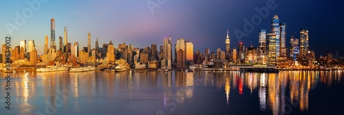 New York City skyline day night