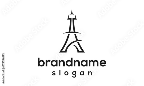 paris eiffel tower logo design vector