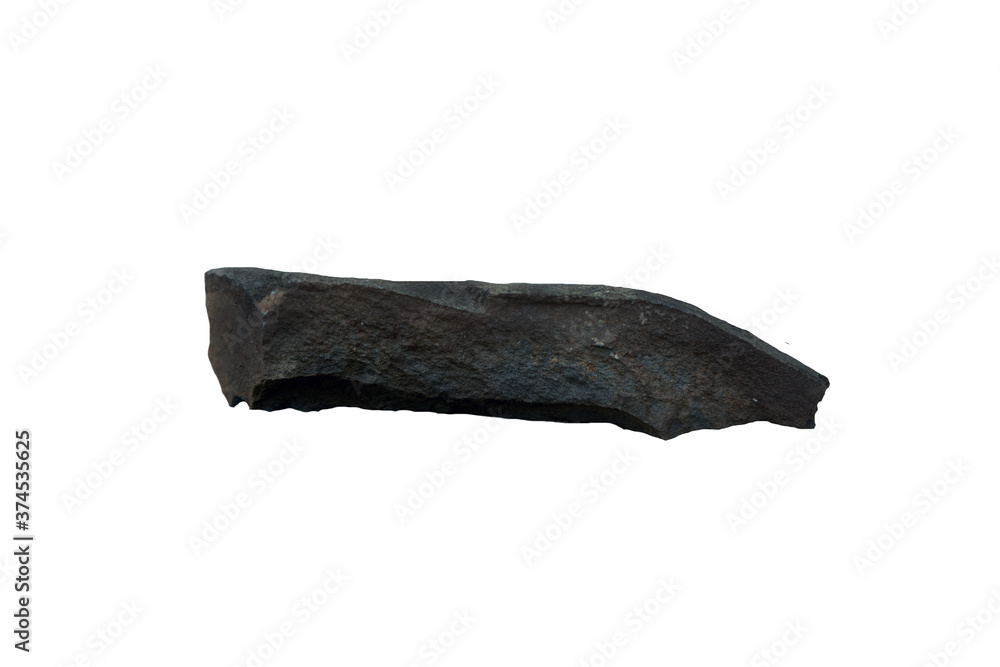 A piece of slate rock isolated on a white background. A piece of slate rock isolated on a white background.