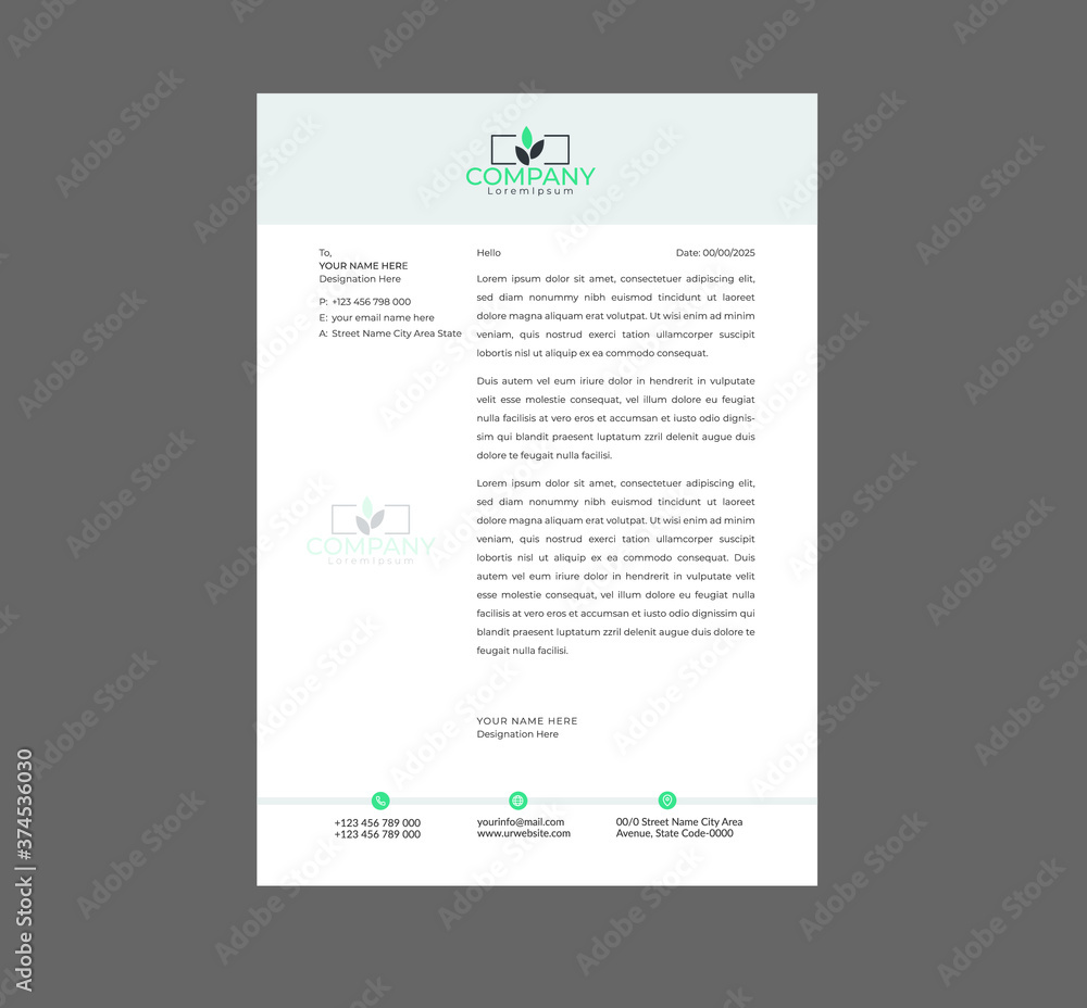 Business and Corporate Letter template Design Business and Corporate Letter template Design