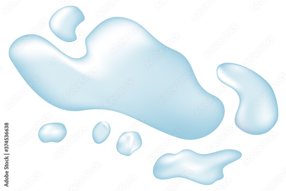Vector Realistic Blue Pure Water Splash, at White Background
