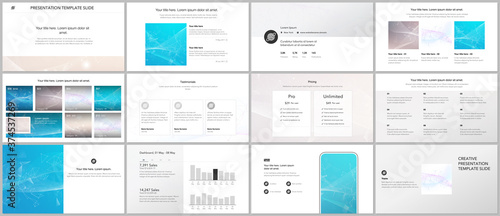 Vector templates for website design, presentations, portfolio. Templates for presentation slides, flyer, leaflet, brochure cover, report. Wave flow background for science or medical concept design.