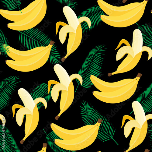 Beautiful vector seamless texture in bananas. For printing, for wallpaper, web pages backgrounds, surface textures, textiles.
