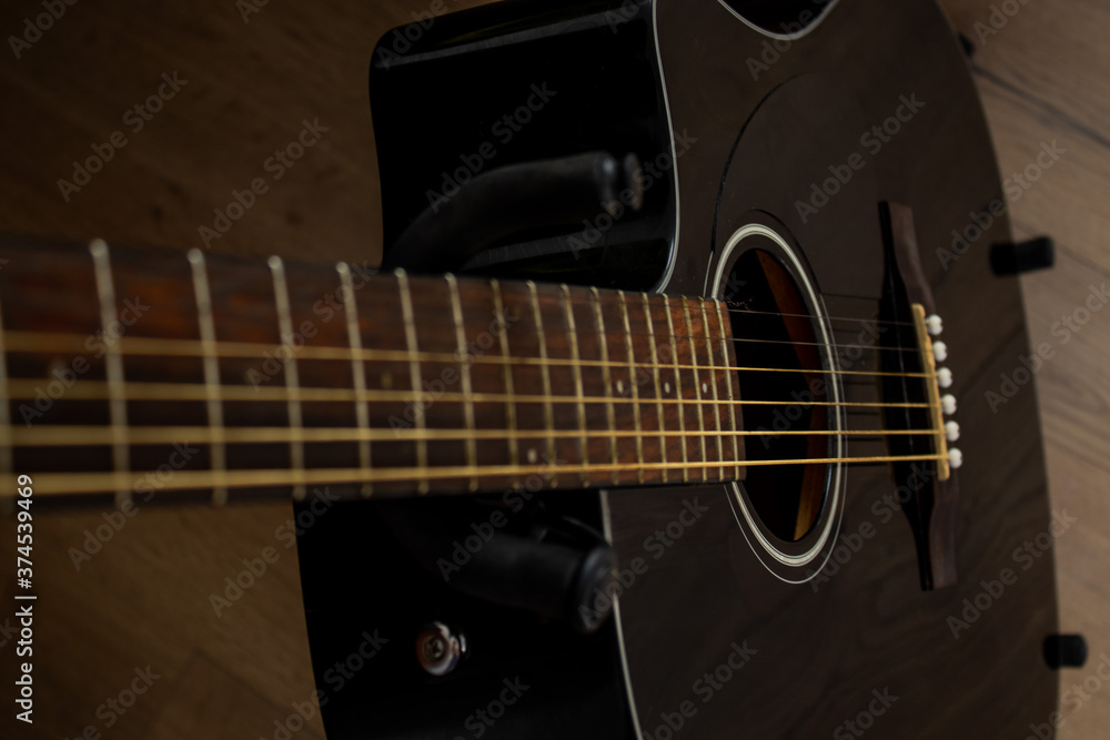 Fototapeta premium acoustic guitar close up