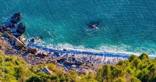 фотографія Panorama on Puntacorvo beach from Montemarcello gulf of La Spezia Liguria Italy
