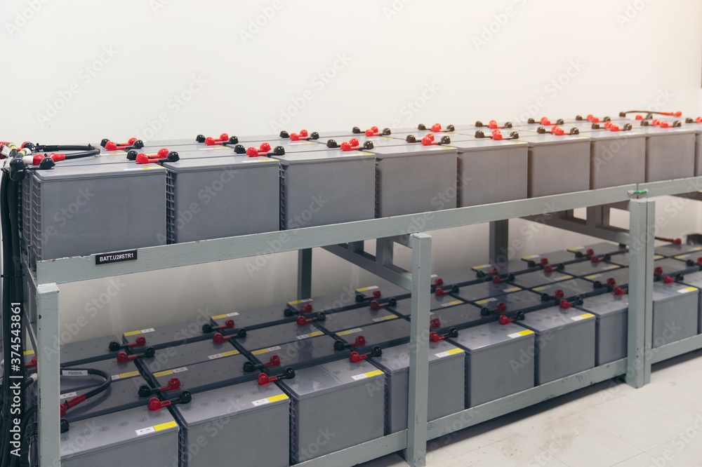 Battery pack in battery room in power plant for supply electricity in
