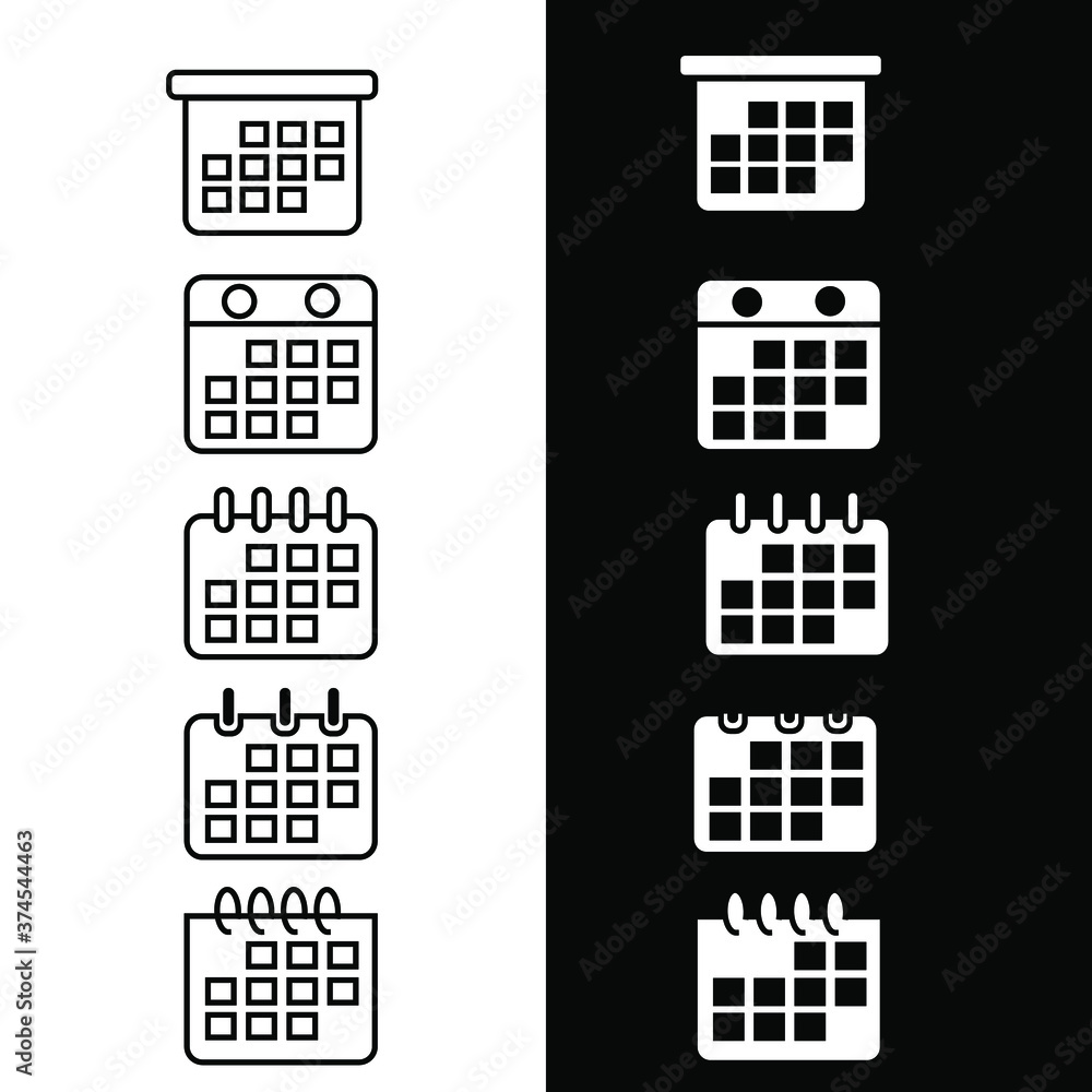 Vector illustration of calender icon set good for banner flayer web design mobile device poster etc Vector illustration of calender icon set good for banner flayer web design mobile device poster etc