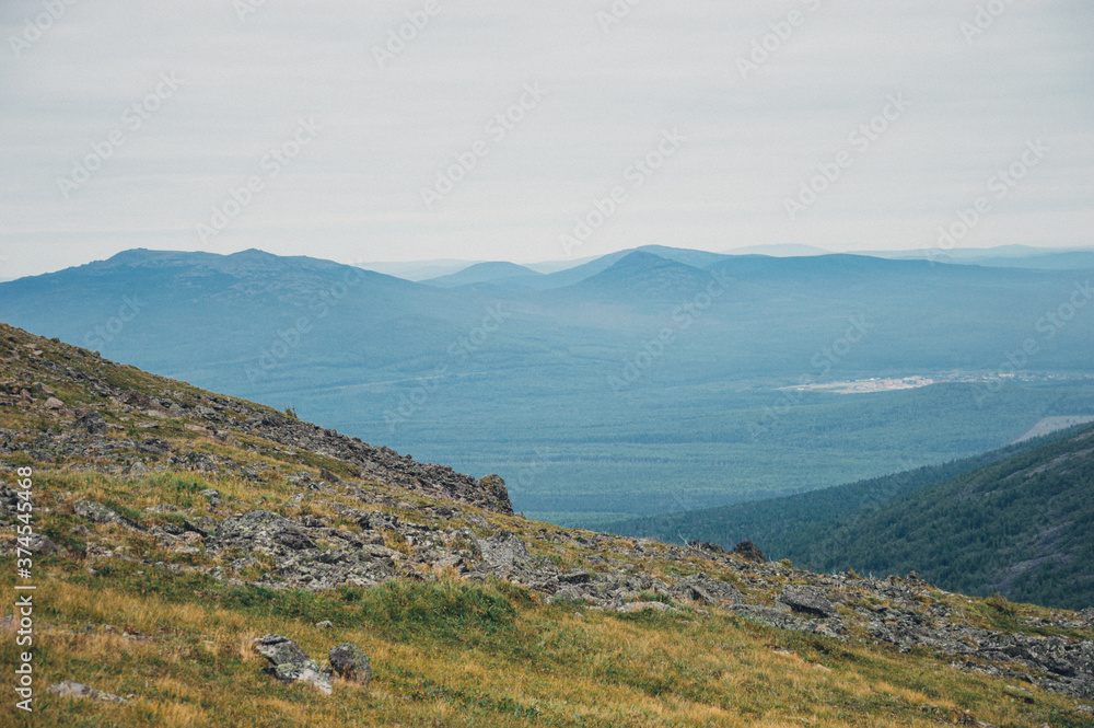 Mountain landscape in the Northern Urals 