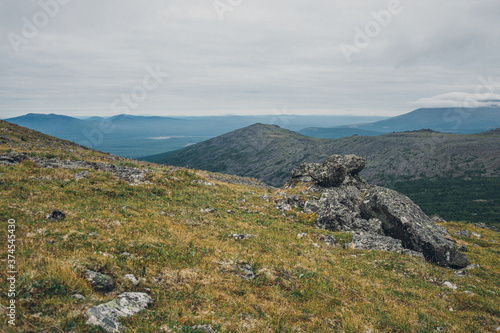 big stones in the mountains in the Urals photo