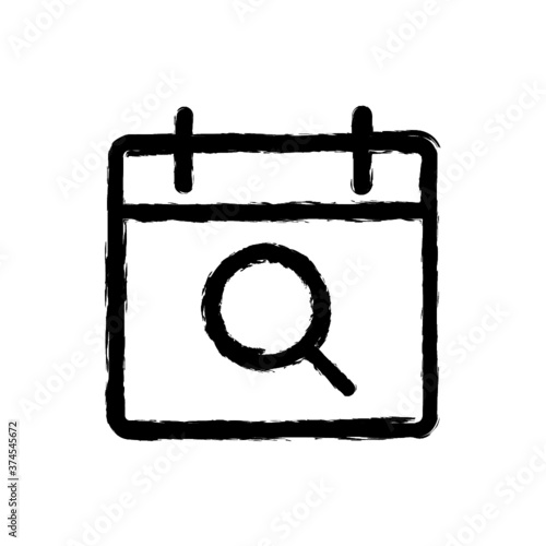 vector illustration hand drawn icon ofcalendar search