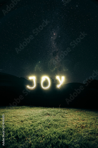 Joy written under the stars