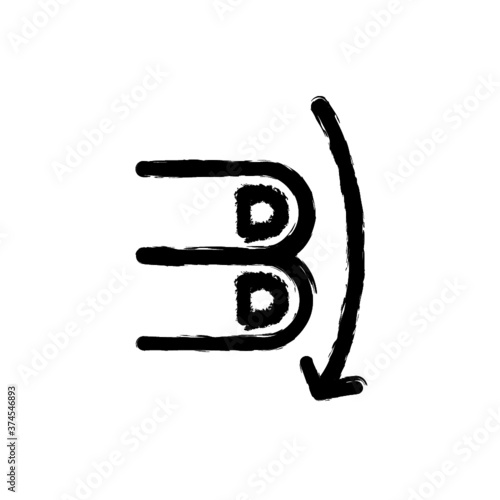 vector illustration hand drawn icon ofgesture swipe vertical down two fingers
