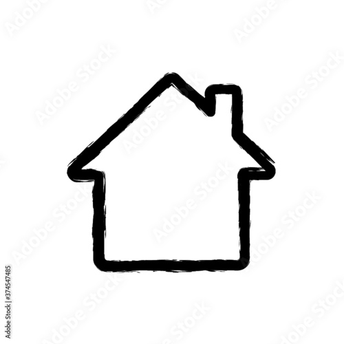 vector illustration hand drawn icon ofhouse chimney photo