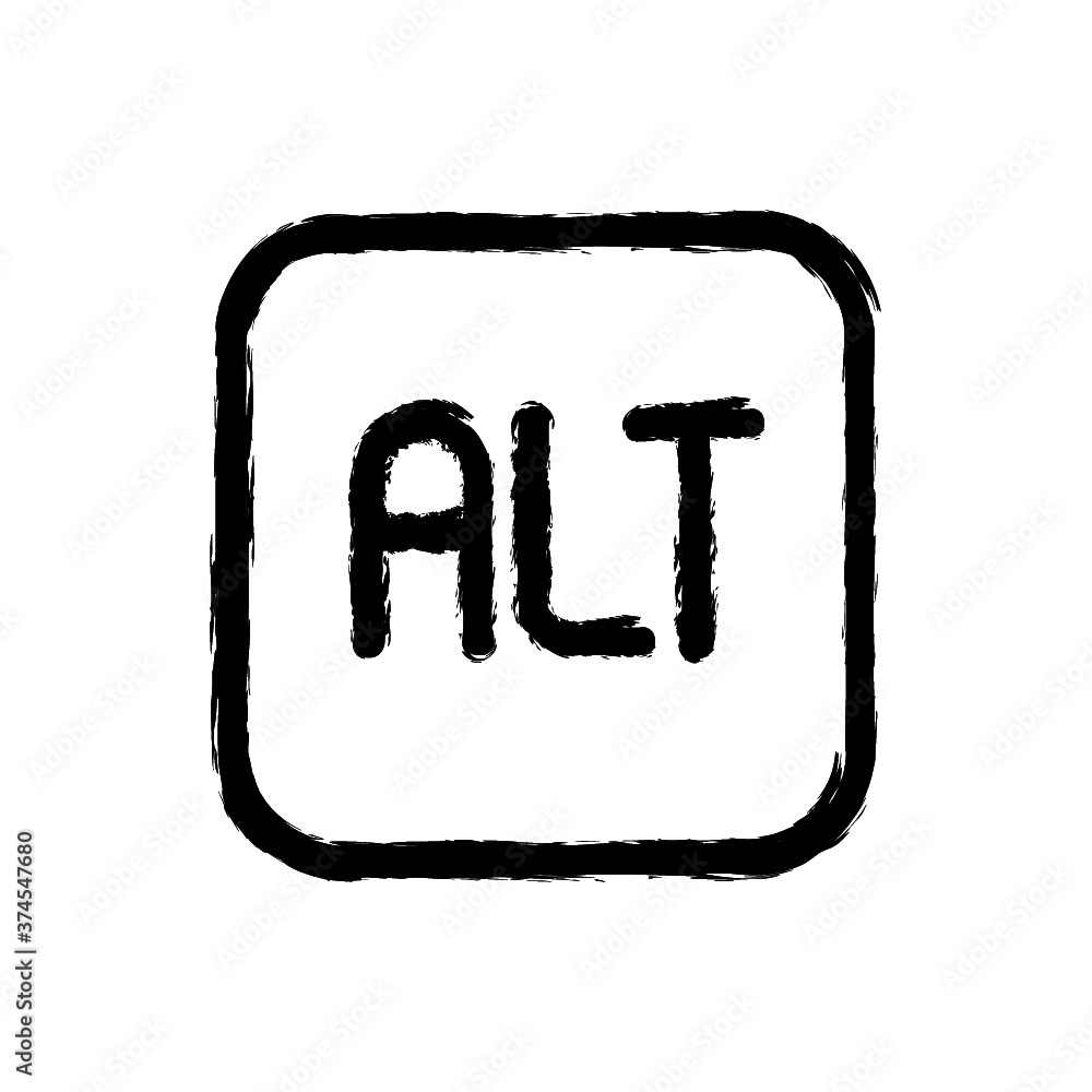 vector illustration hand drawn icon ofkeyboard alt