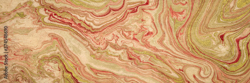 background of gold and red Nepalese lokta paper Inspired from the grain of texture in granite stone, web banner © MarekPhotoDesign.com