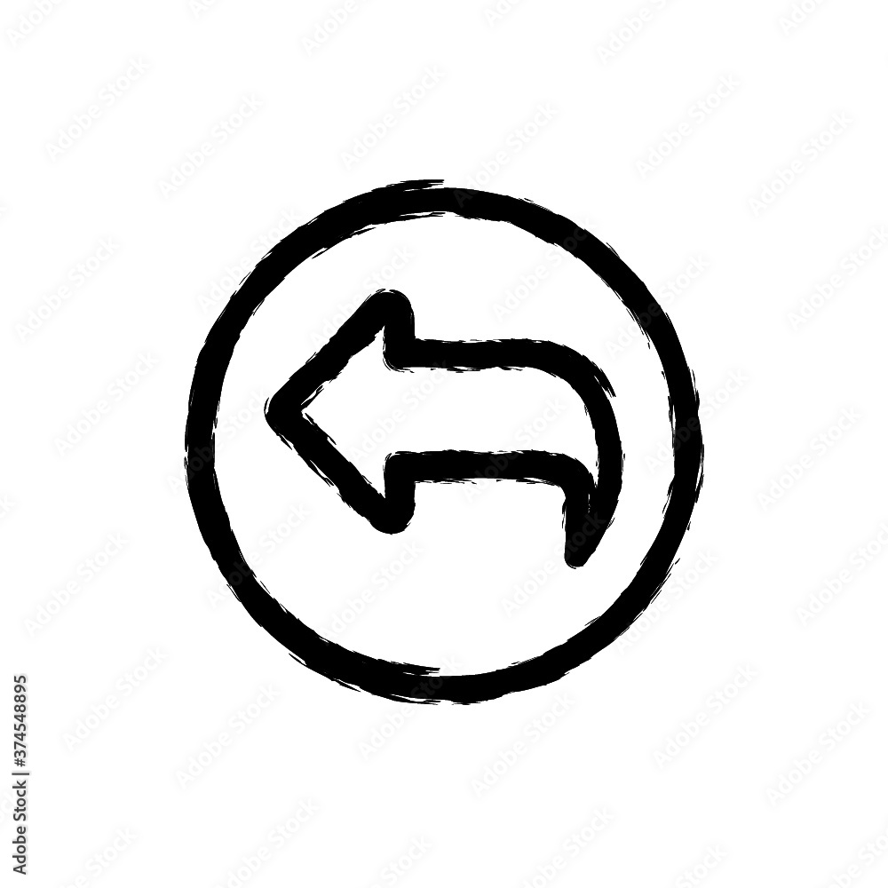 vector illustration hand drawn icon ofnavigation left circle 2