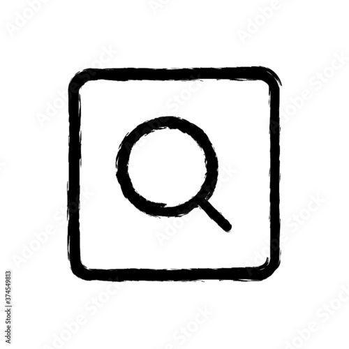 vector illustration hand drawn icon ofsearch square