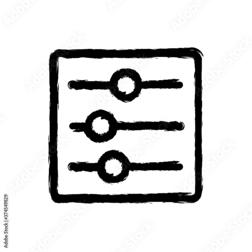 vector illustration hand drawn icon ofsettings horizontal