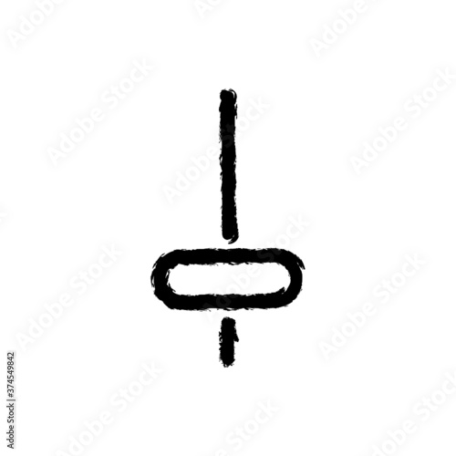 vector illustration hand drawn icon ofsetting slider vertical