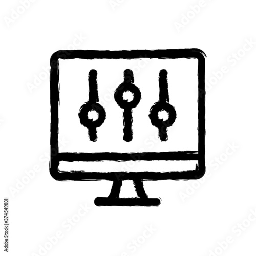 vector illustration hand drawn icon ofsettings slider desktop vertical