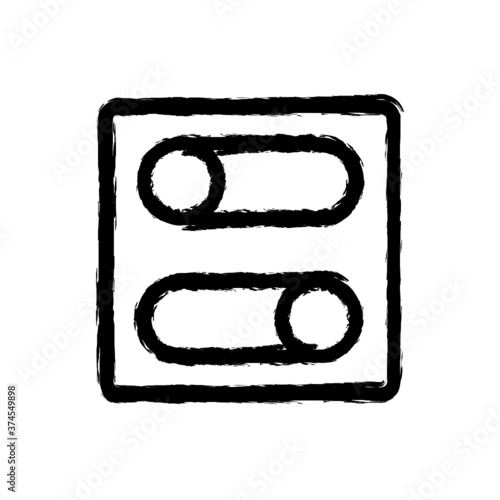 vector illustration hand drawn icon ofsettings toggle horizontal