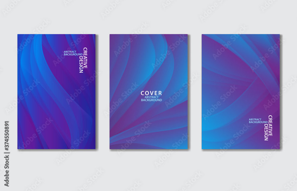 Blue Cover vector template set. Abstract background for book, flyer, brochure, catalog, poster, banner, web page, card. creative idea for corporate