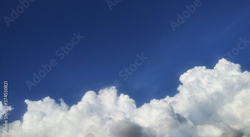 blue panorama sky with white clouds.