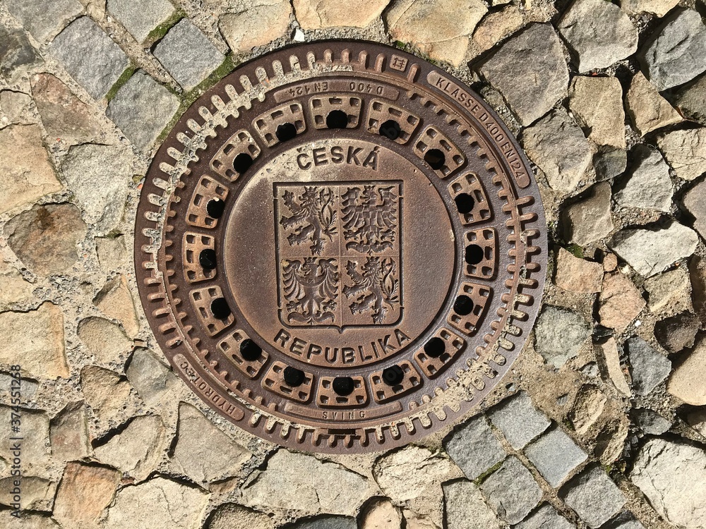 Metal Cover of a Water Drainage Manhole