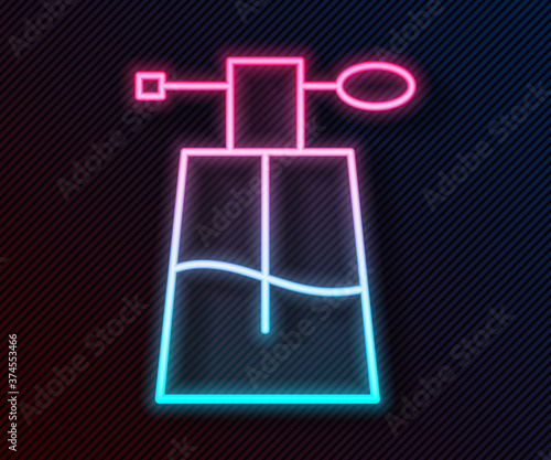 Glowing neon line Perfume icon isolated on black background. Vector Illustration.