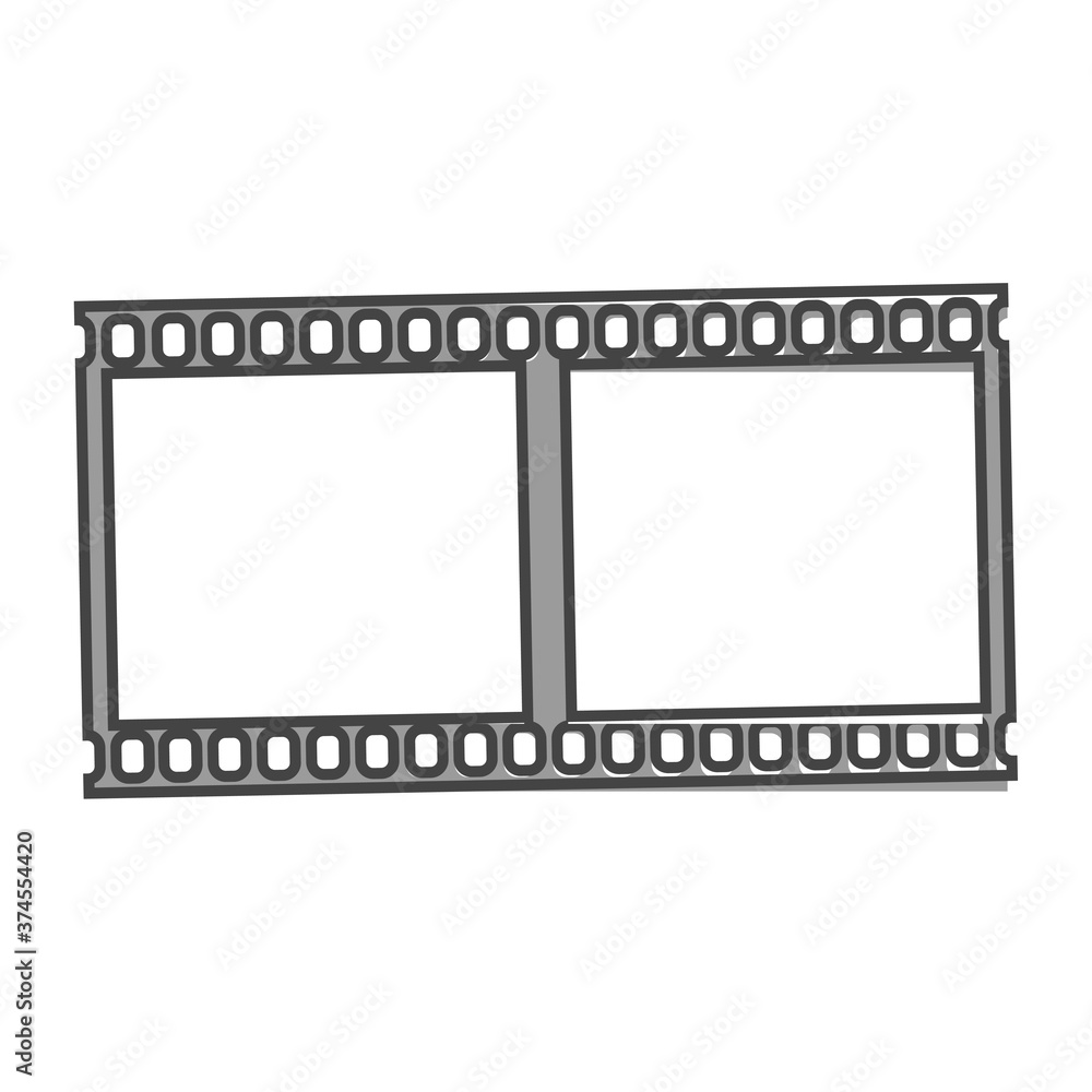 Vector illustration of retro film. Film icon cartoon style on white isolated background.