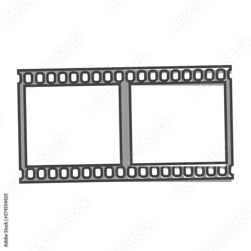 Vector illustration of retro film. Film icon cartoon style on white isolated background.