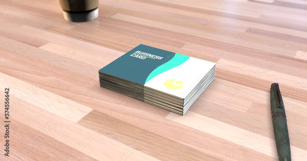Stack of blank business cards with stuff / mockup Stack of blank business cards with stuff / mockup