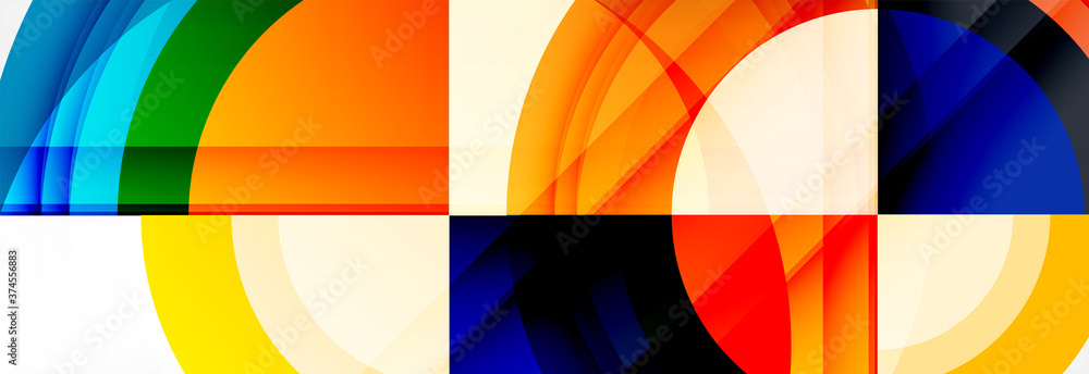 Obraz premium Round shapes, triangles and circles. Modern abstract background