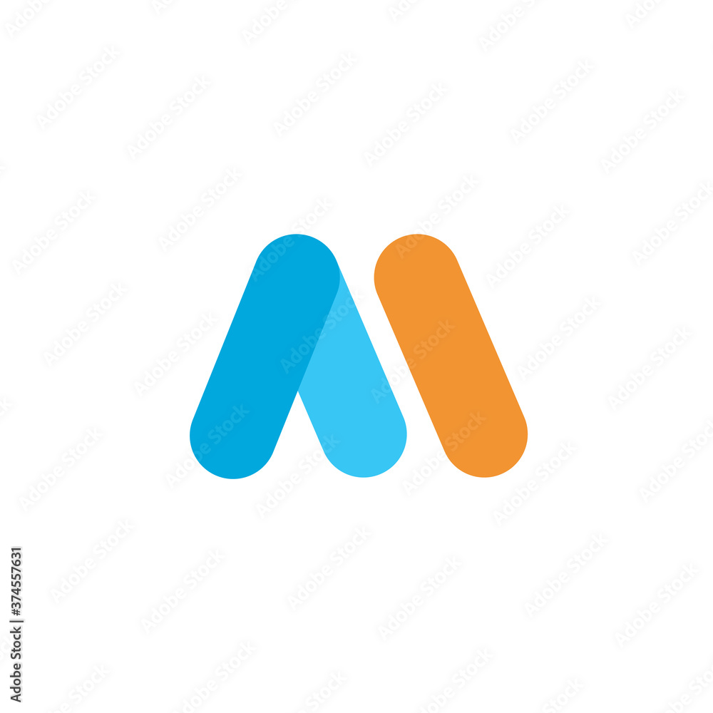 etter A M simple flat logo with design etter A M simple flat logo with design