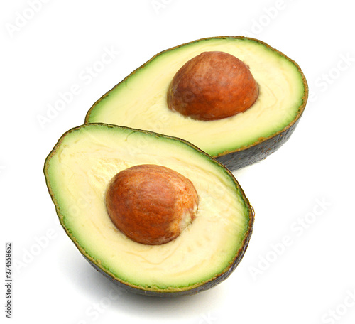 Stack avocados isolated on white.