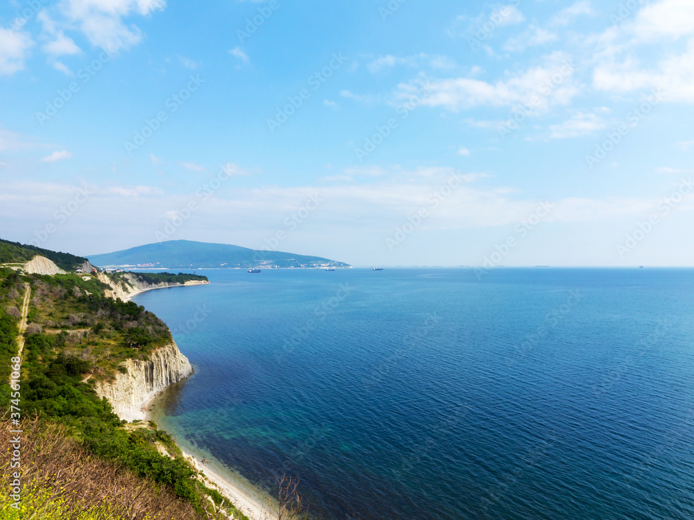 Beautiful scenery of the Black Sea coast near Novorossiysk, Russia