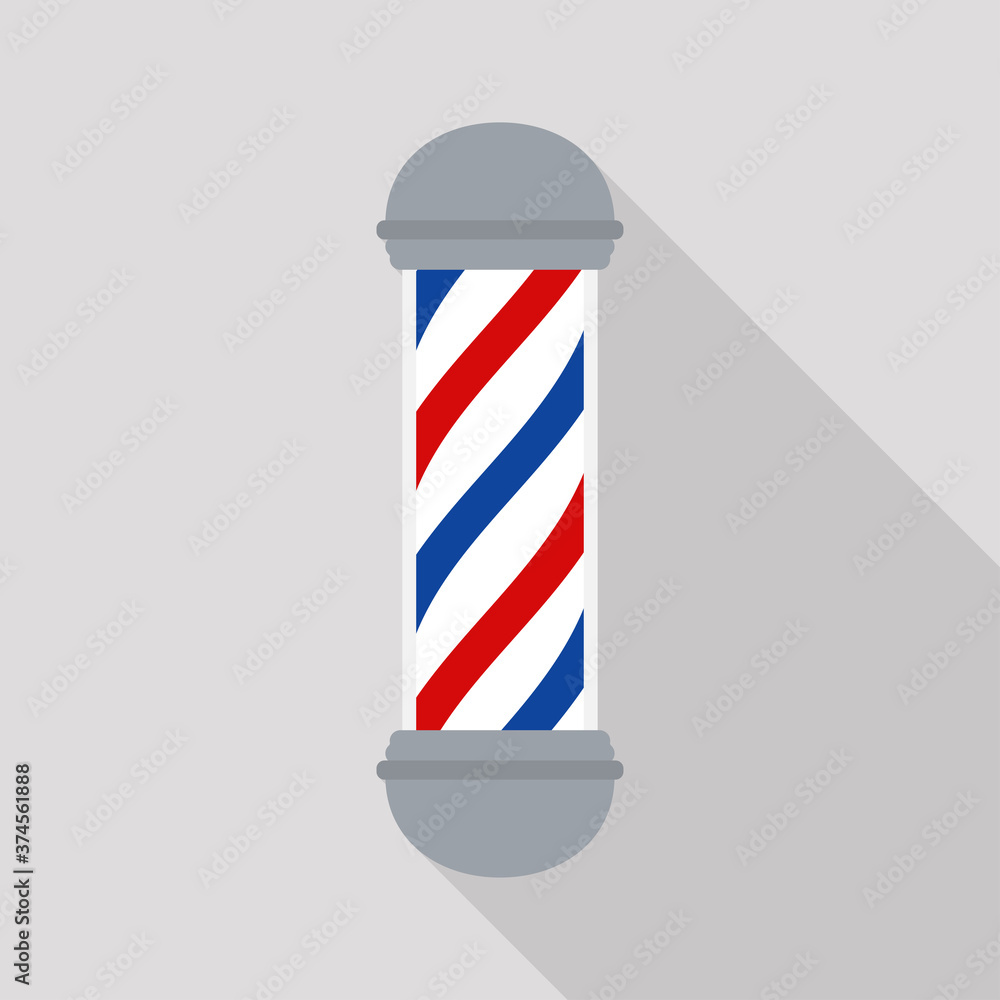 Barber Shop pole. Isolated on grey background. Vector flat illustration. Barber Shop pole. Isolated on grey background. Vector flat illustration.