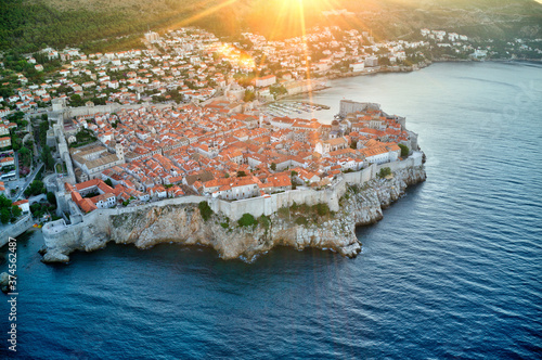 Aerial shoot of Dubrovnik o...