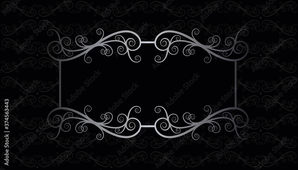 Fototapeta premium Victorian lace luxury floral swirl pattern frame