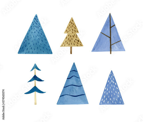 Illustrations of winter trees