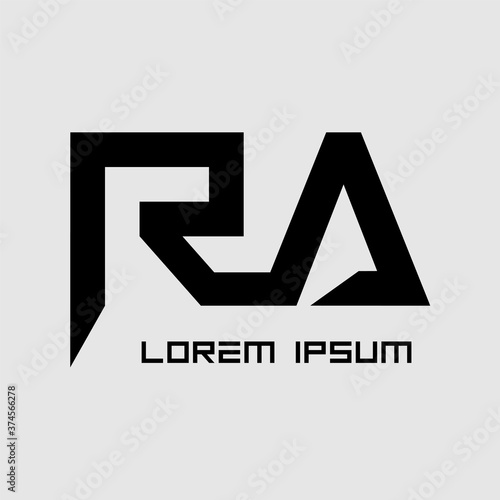 RA Letter Logo Design With Simple style